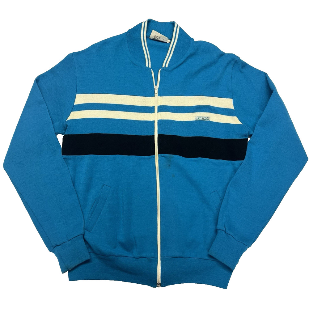 Vintage McGregor Mens Track Jacket Large Full Zip Tennis Varsity 80s Activewear